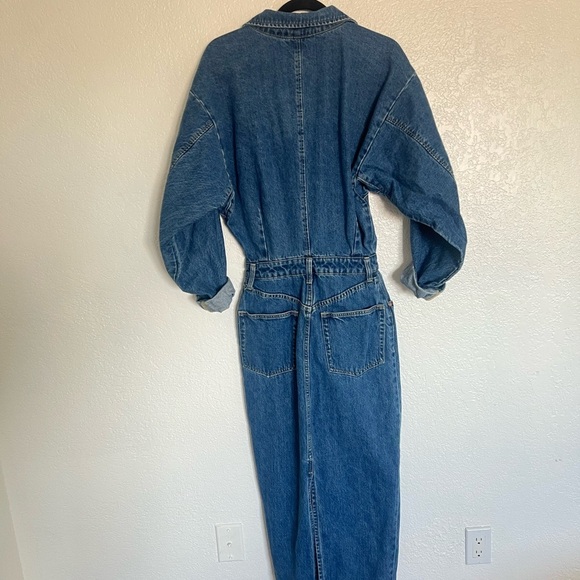 NWT Ronny Kobo Sebastian Denim Point Collar Neck Long Dolman Sleeve Midi dress - Picture 5 of 10